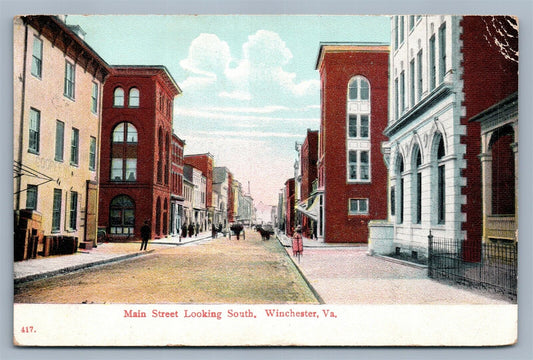 WINCHESTER VA MAIN STREET ANTIQUE POSTCARD