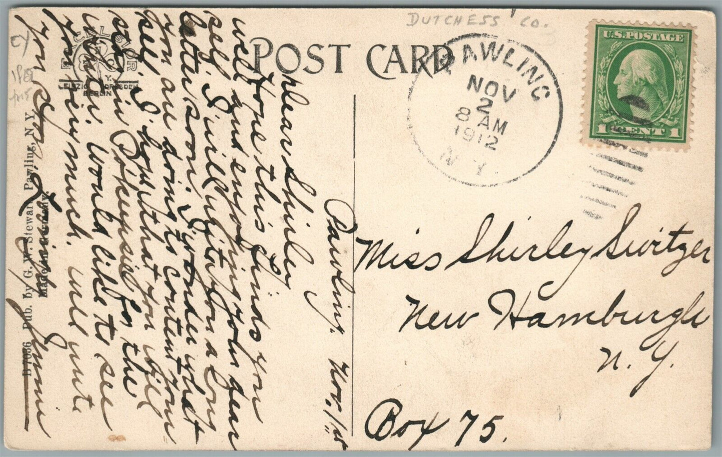 PAWLING NY HAMMERSLEY LAKE DANCING PAVILION BATHING HOUSE ANTIQUE POSTCARD