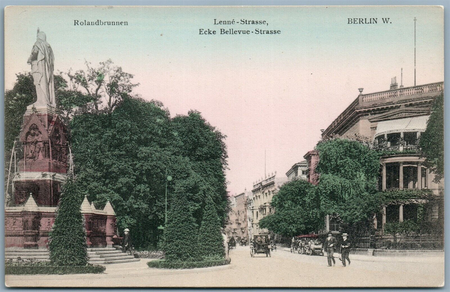 BERLIN GERMANY ROLANDBRUNNEN ANTIQUE POSTCARD