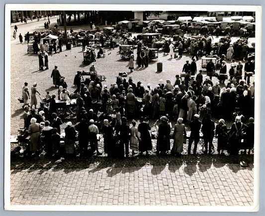 1930s RUSSIA VYBORG THE MARKET VINTAGE REAL PRESS PHOTO