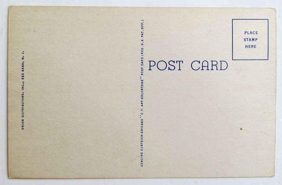 VINTAGE POSTCARD ROUNDING CLUB HOUSE TURN MONMOUTH PARK RACE COURSE OCEANPORT NJ