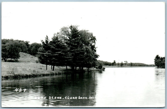 CLEAR LAKE WI VINTAGE REAL PHOTO POSTCARD RPPC