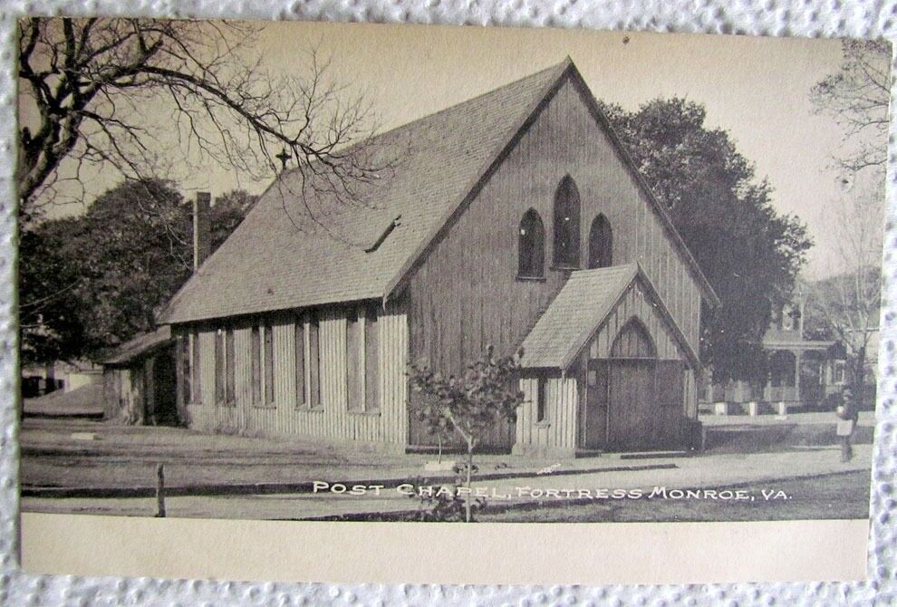 FORTRESS MONROE VA POST CHAPEL ANTIQUE UNDIVIDED POSTCARD