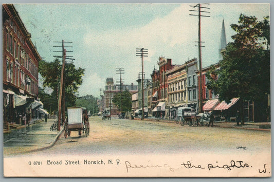 NORWICH NY BROAD STREET ANTIQUE POSTCARD