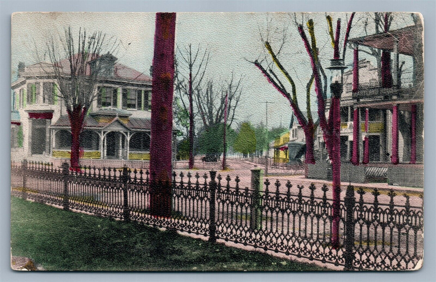 RISING SUN MD CENTER SQUARE ANTIQUE POSTCARD