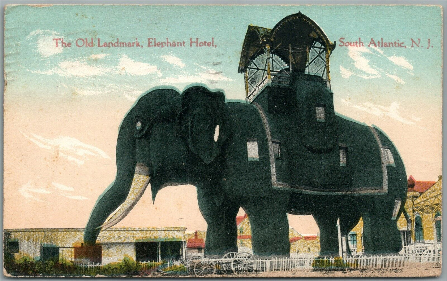 SOUTH ATLANTIC NJ ELEPHANT HOTEL ANTIQUE POSTCARD