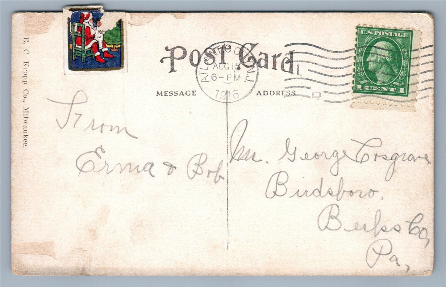 ATLANTIC CITY NJ MILLER COTTAGE & ANNEX ANTIQUE POSTCARD