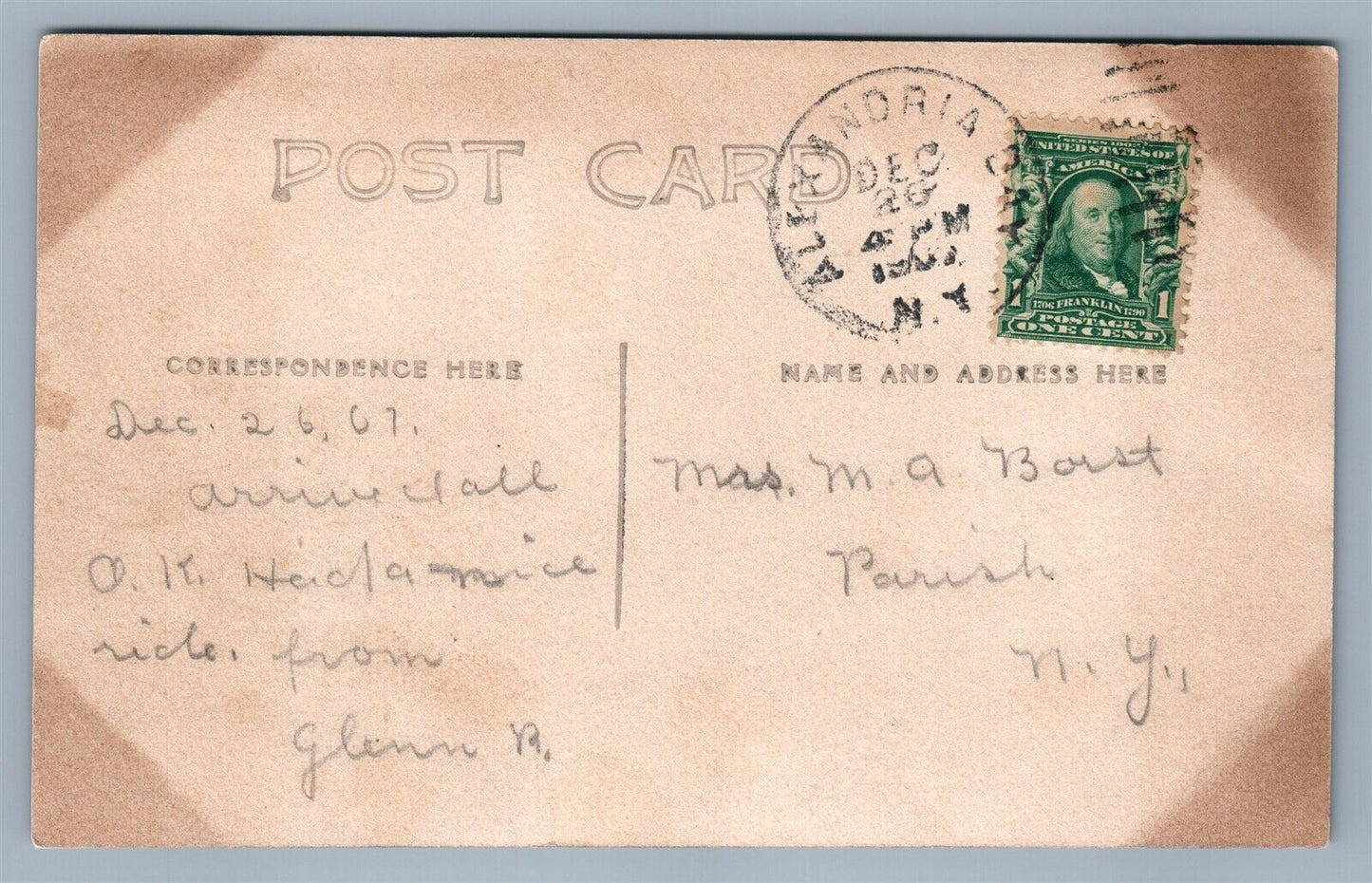 ALEXANDRIA BAY NY SUNKEN ROCK LIGHT HOUSE ANTIQUE REAL PHOTO POSTCARD RPPC