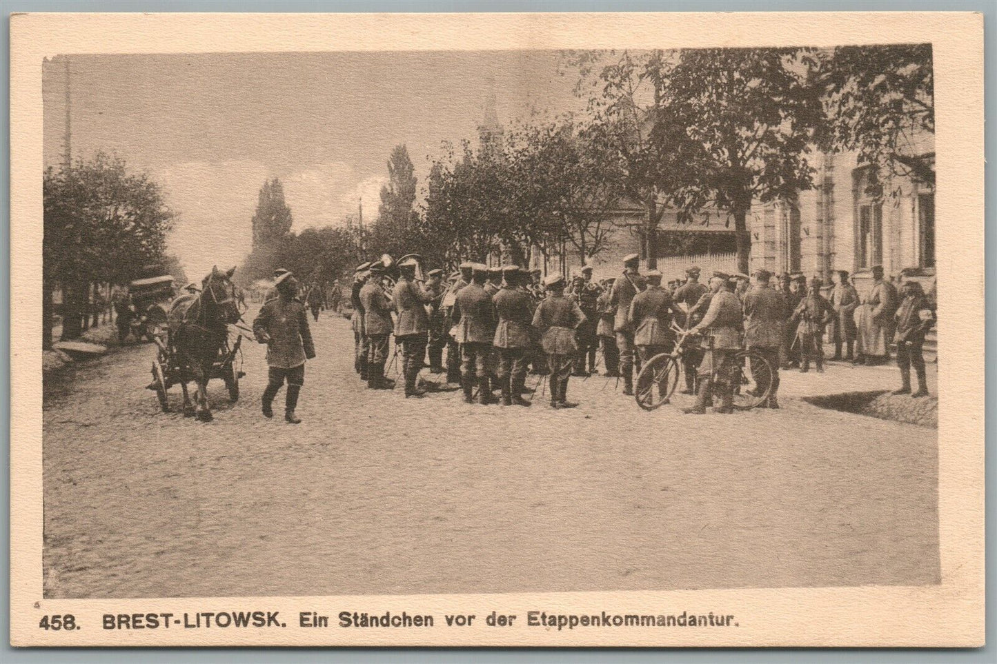 BREST-LITOWSK RUSSIA BELARUS POLAND GERMAN ARMY ORCHESTRA ANTIQUE POSTCARD