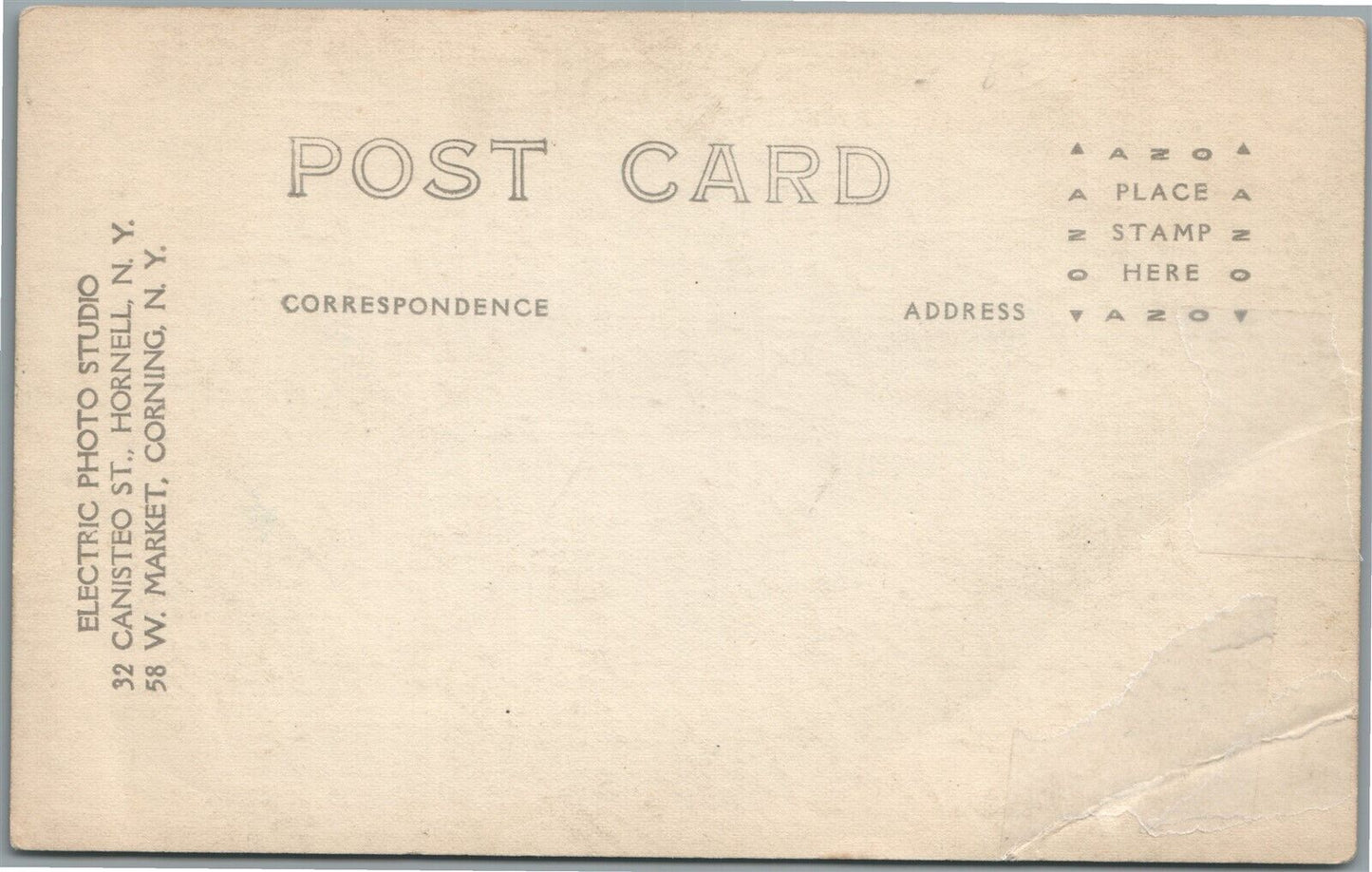 HORNELL or CORNING NY OLD CAR NY LICENSE PLATE ANTIQUE REAL PHOTO POSTCARD RPPC