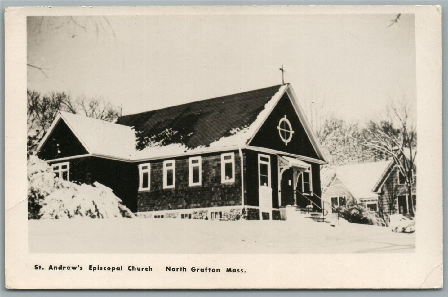 NORTH CRAFTON MA ST. ANDREW'S EPISCOPAL CHURCH VINTAGE REAL PHOTO POSTCARD RPPC