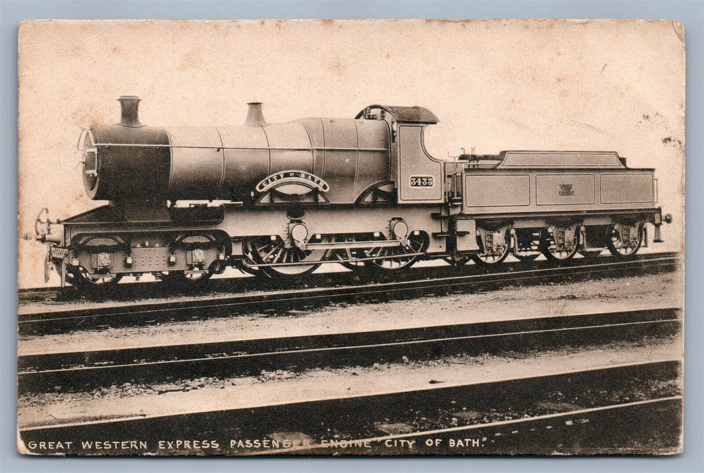 TRAIN GREAT WESTERN EXPRESS ANTIQUE REAL PHOTO POSTCARD RPPC railway railroad