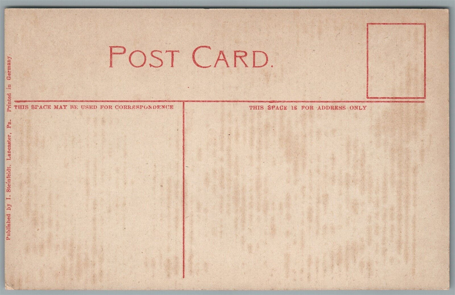 LANCASTER PA NEVIN FOUNTAIN ANTIQUE POSTCARD