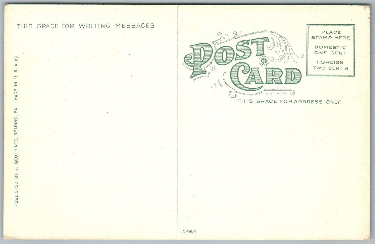 READING PA KUECHLERS ROOST ON MT. PENN ANTIQUE POSTCARD