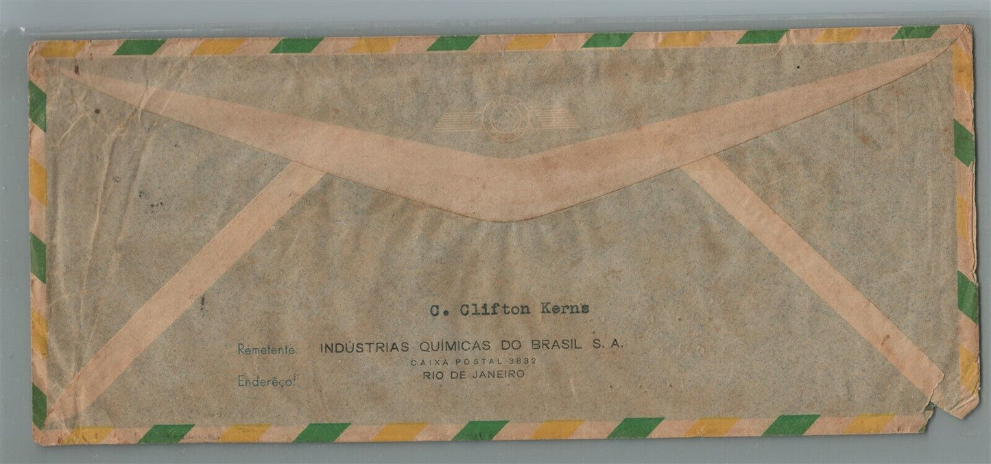 BRAZIL to KEY WEST USA 1946 VINTAGE COVER w/ STAMPS