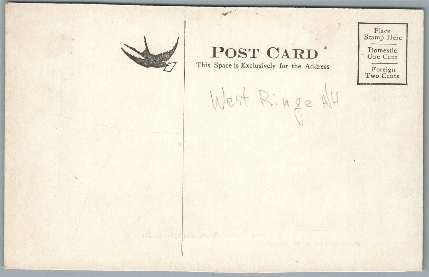 WEST RINGE NH RAILROAD STATION RAILWAY TRAIN DEPOT ANTIQUE POSTCARD