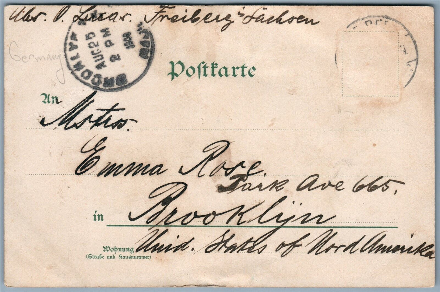 GRUSS AUS FREIBERG GERMANY UNDIVIDED ANTIQUE POSTCARD