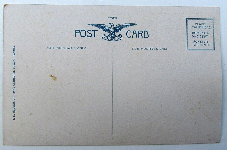 VINTAGE POSTCARD - PANAMA CANAL CLUB HOUSE CRISTOBAL CANAL ZONE old cars