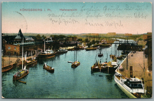 KOENIGSBERG GERMANY HAFENANSICHT KALININGRAD RUSSIA ANTIQUE POSTCARD
