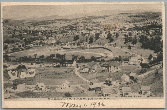 BARRE VT FROM FAIRMONT ANTIQUE POSTCARD
