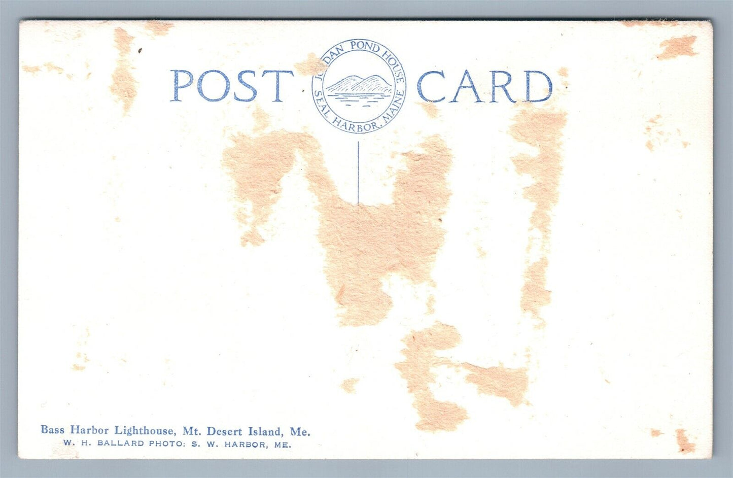 BASS HARBOR ME MT.DESERT ISLAND LIGHTHOUSE VINTAGE REAL PHOTO POSTCARD RPPC