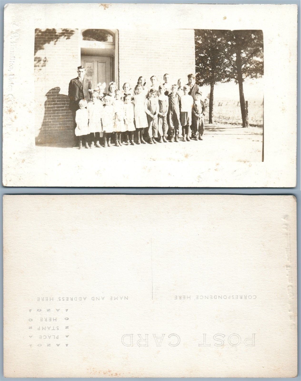 UNION CITY N.J. GROUP PHOTO OF KIDS SCHOOL? ANTIQUE REAL PHOTO POSTCARD RPPC