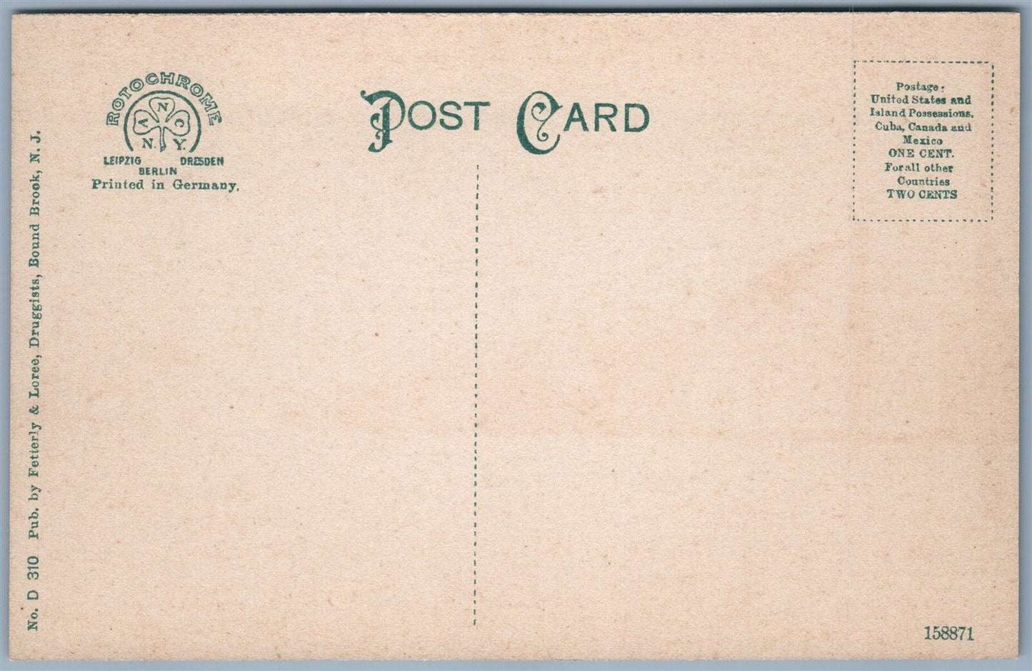 BOUND BROOK N.J. BEECHWOOD AVENUE ANTIQUE POSTCARD trolley railroad
