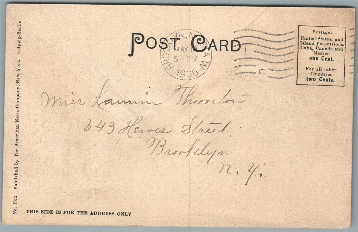 NEWBURGH on HUDSON NY LIBERTY STREET ANTIQUE POSTCARD