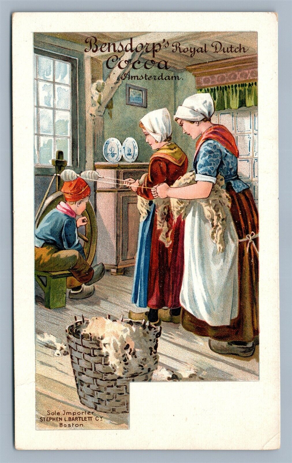DUTCH COCOA BARLETT BOSTON MA ADVERTISING ANTIQUE POSTCARD PRIVATE MAILING CARD