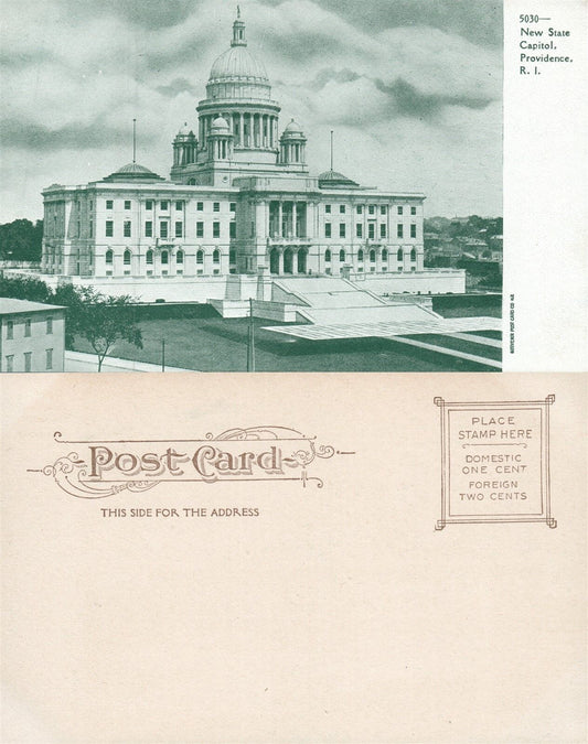 PROVIDENCE R.I. NEW STATE CAPITOL UNDIVIDED ANTIQUE POSTCARD