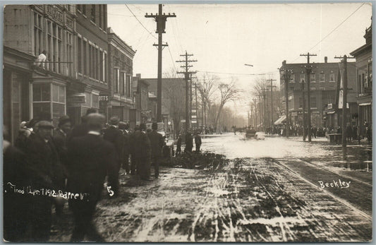 BARRE VT 1912 FLOOD STREET SCENE ANTIQUE REAL PHOTO POSTCARD RPPC