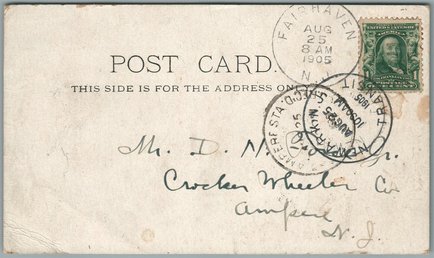 FAIR HAVEN NJ COVE NEAR BRIGHTWOOD COTTAGES ANTIQUE POSTCARD