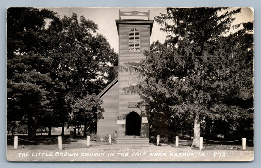 NASHUA IA LITTLE BROWN CHURCH IN THE VALE VINTAGE REAL PHOTO POSTCARD RPPC