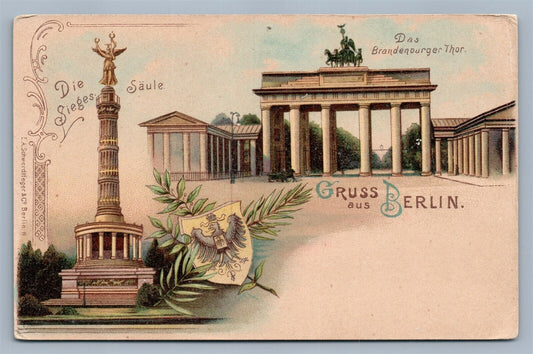 BERLIN GERMANY BRANDENBURGER THOR ANTIQUE POSTCARD