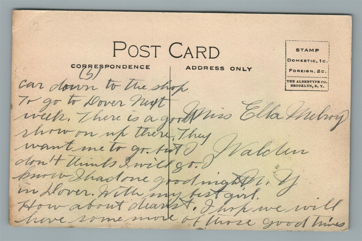 MORRISTOWN NJ ST. ELIZABETH ACADEMY ANTIQUE POSTCARD