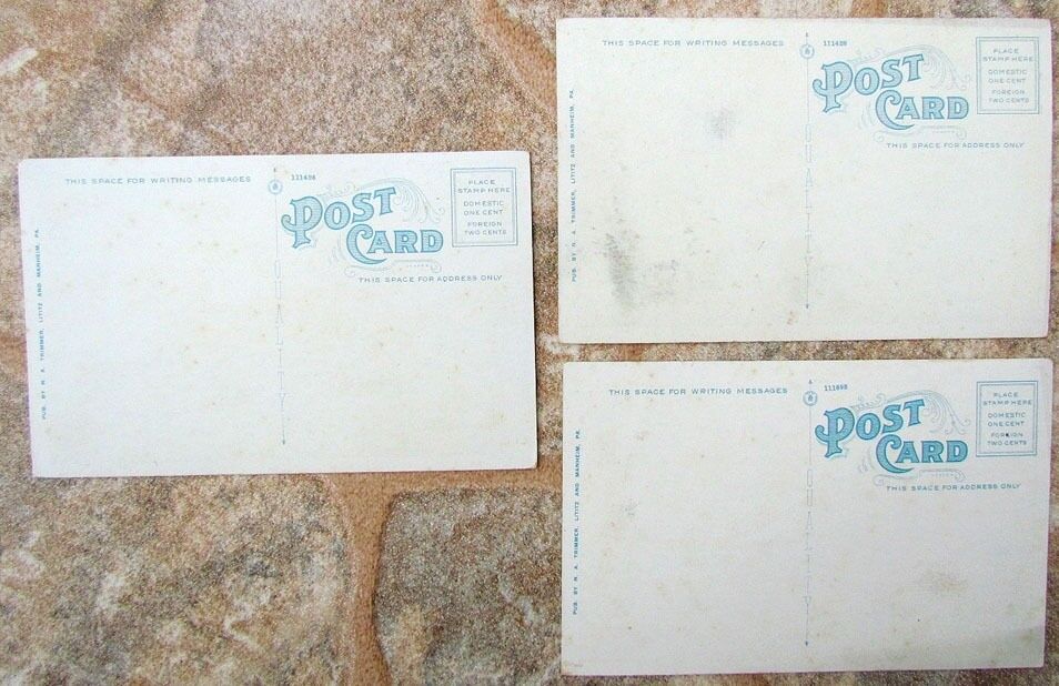 LOT OF 3 ANTIQUE POSTCARDS VIEWS OF LITITZ PA