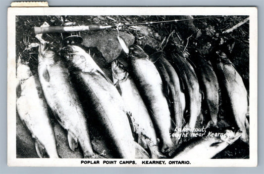KEARNEY CANADA POPLAR POINT FISHING CAMPS ANTIQUE REAL PHOTO POSTCARD RPPC