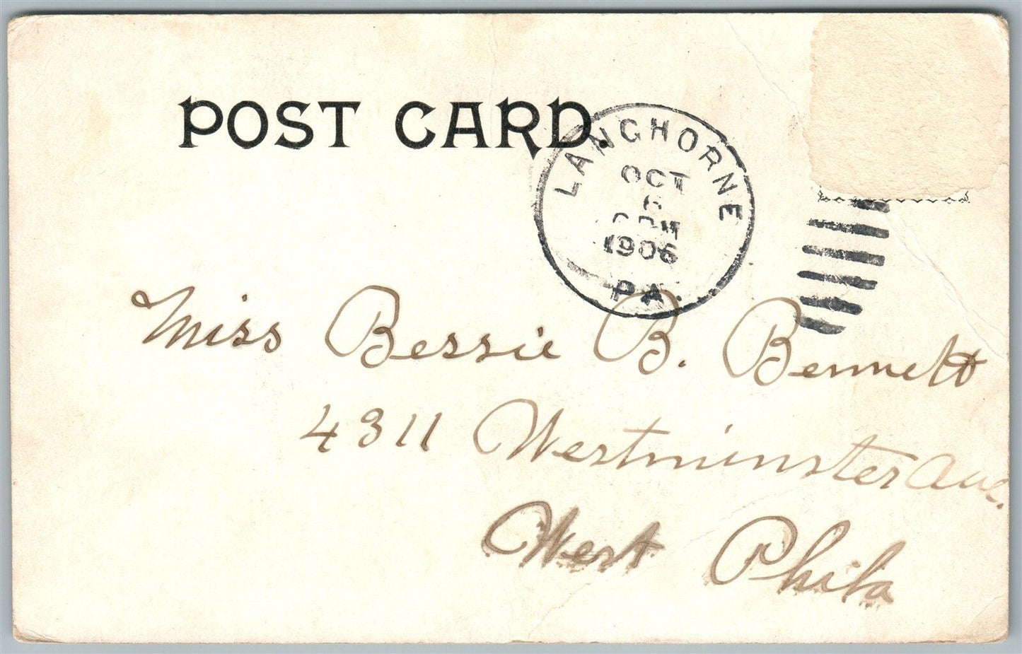 ALLENTOWN PA HOSPITAL UNDIVIDED 1907 ANTIQUE POSTCARD