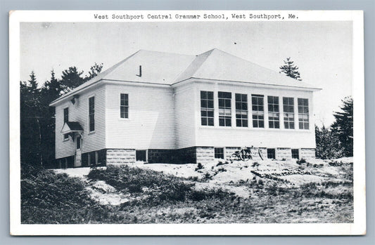 WEST SOUTHPORT ME CENTRAL GRAMMAR SCHOOL VINTAGE POSTCARD