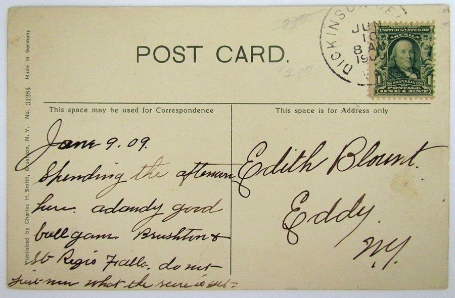 ANTIQUE 1906 POSTCARD CHALYBEATE SPRINGS BRUSHTON N.Y.