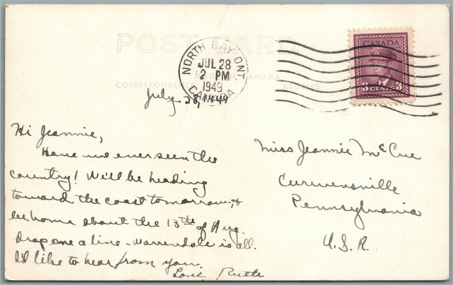 NORTH BAY ON CANADA BEAVERLAND CAMP MARTEN LAKE VINTAGE REAL PHOTO POSTCARD RPPC