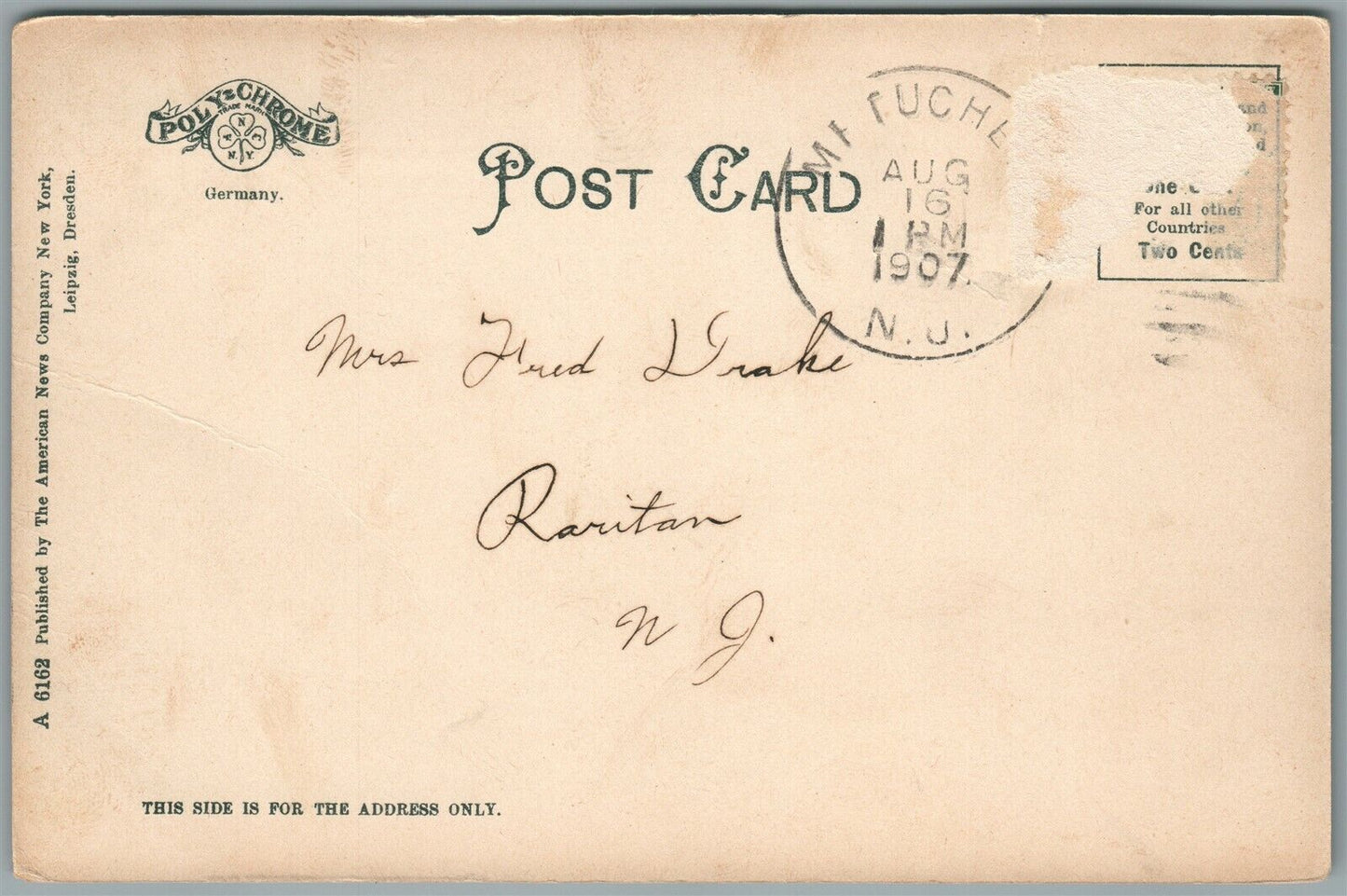 METUCHEN NJ GRAHAM AVENUE ANTIQUE POSTCARD