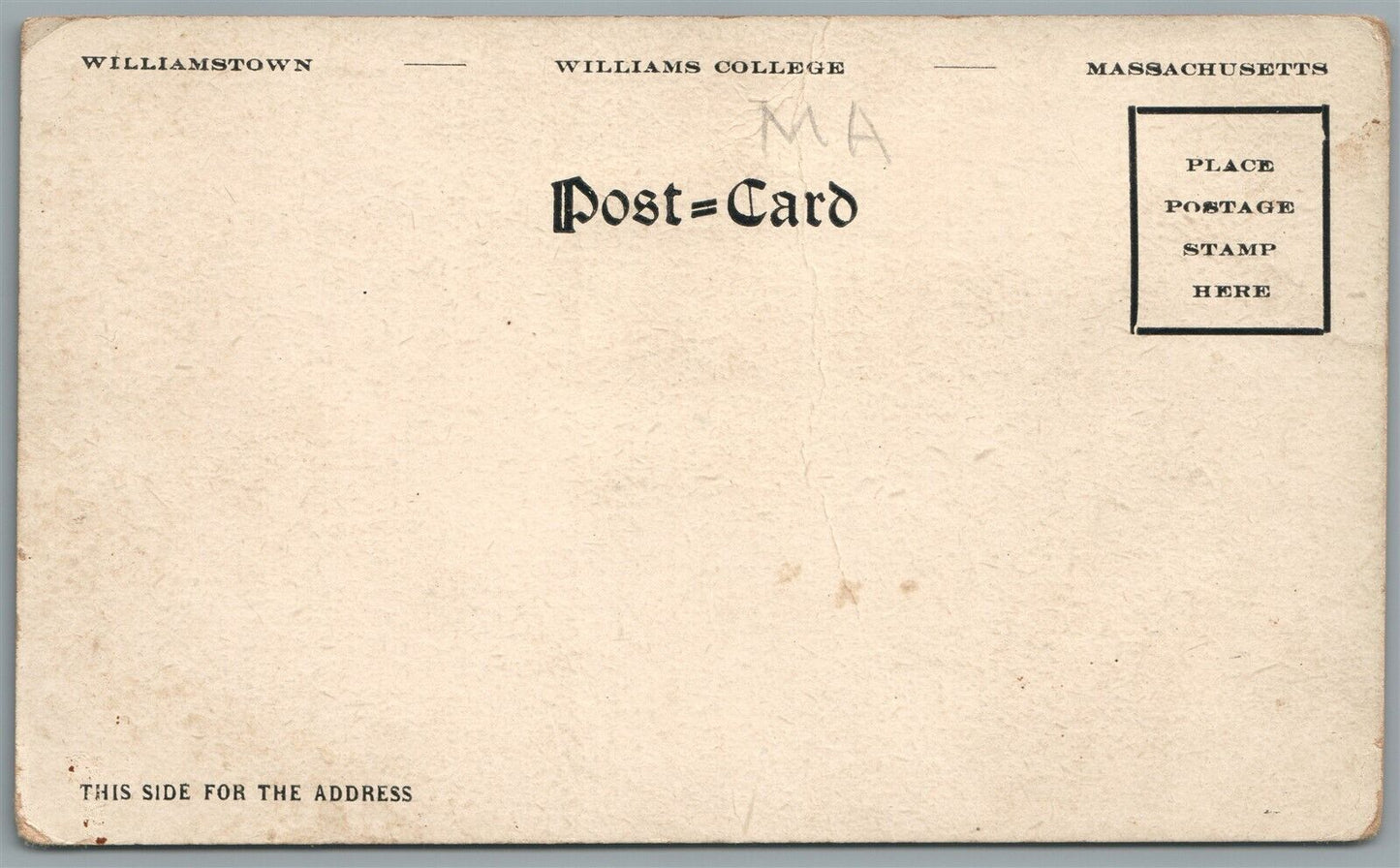 WILLIAMSTOWN MA WILLIAMS COLLEGE ANTIQUE POSTCARD