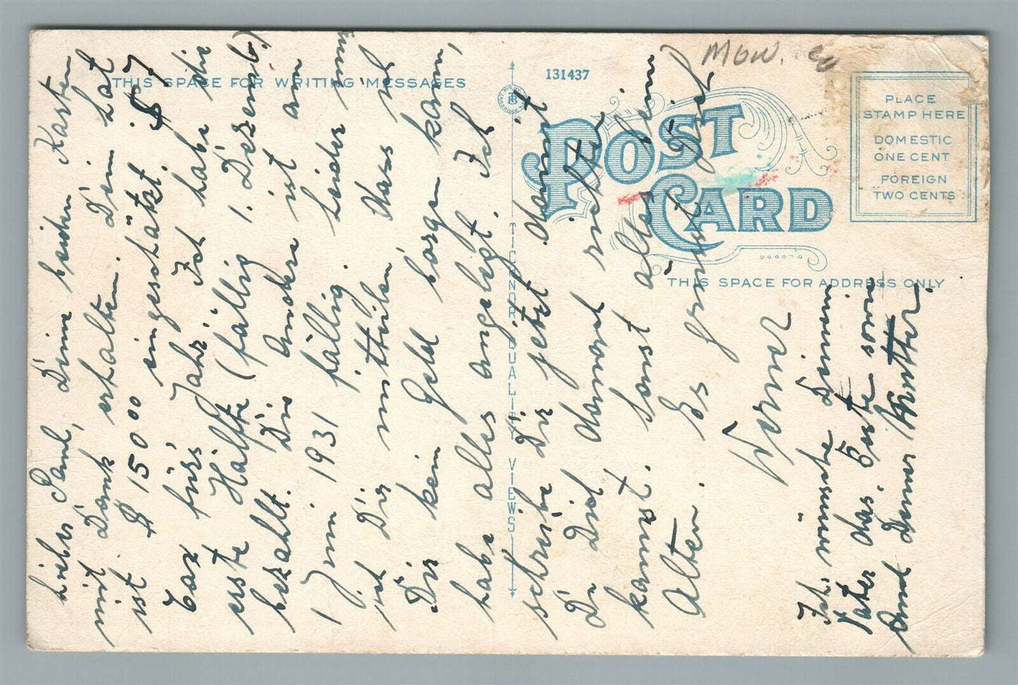 OCEAN GROVE NJ WESLEY LAKE AIRPLANE VIEW ANTIQUE POSTCARD