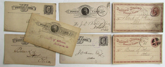 1870s-90s LOT of 7 OHIO BANKS ANTIQUE STATEMENT CARDS POSTCARDS