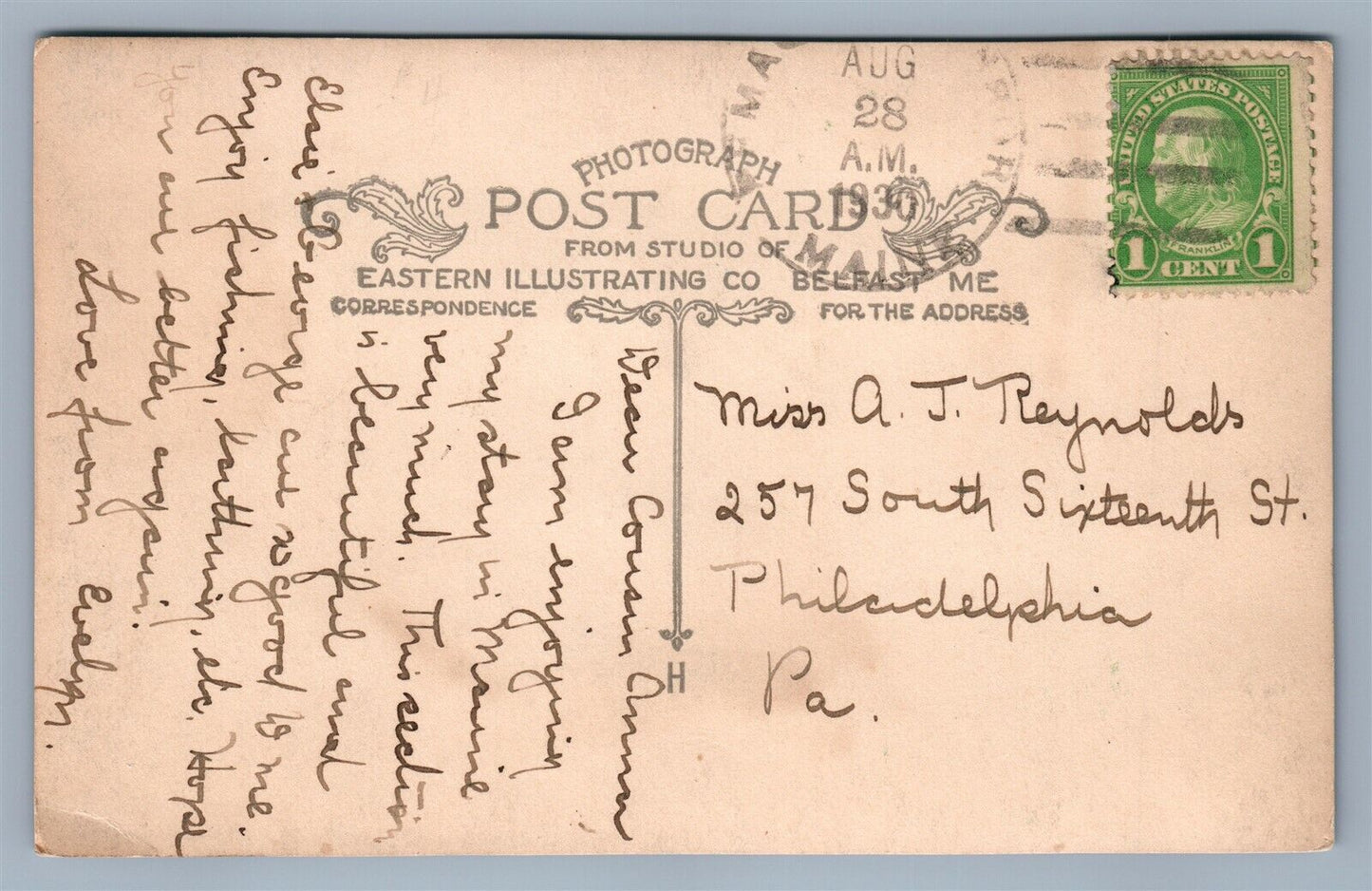 PEMAQUID POINT ME LIGHTHOUSE 1930 VINTAGE REAL PHOTO POSTCARD RPPC