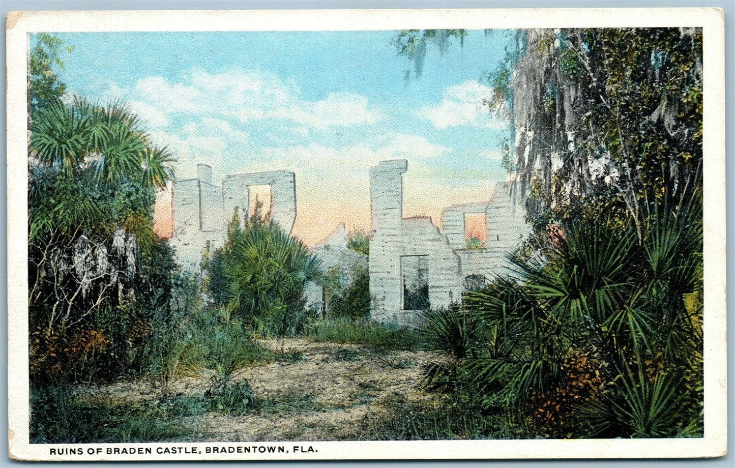 BRADENTOWN FL RUINS OF BRADEN CASTLE ANTIQUE POSTCARD