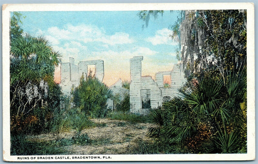 BRADENTOWN FL RUINS OF BRADEN CASTLE ANTIQUE POSTCARD