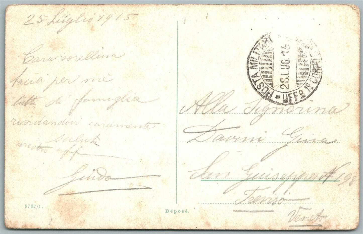 MULTIPLE BABIES AUTOMOBILE RIDE 1915 ANTIQUE POSTCARD