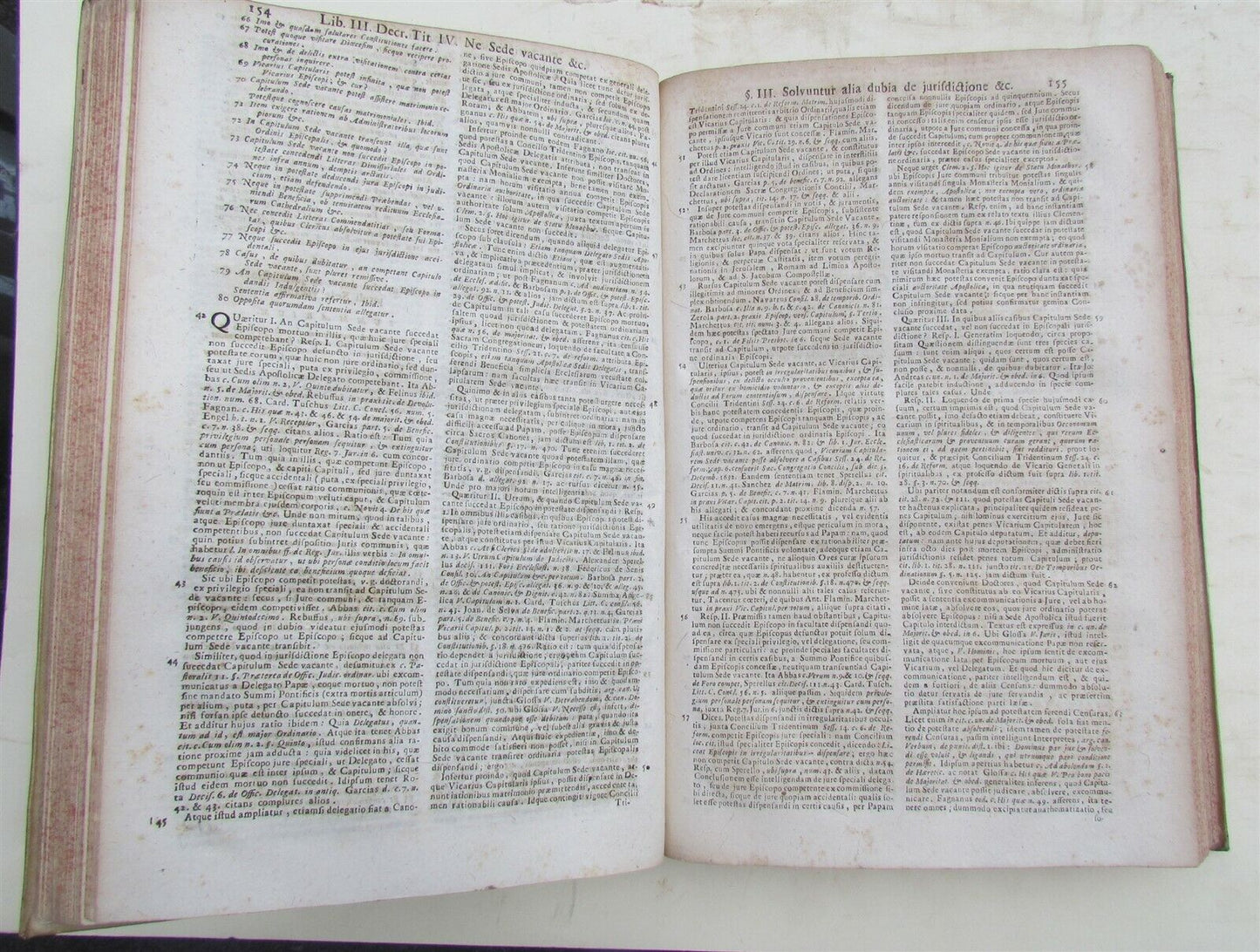 1760 VELLUM BINDING FOLIO JUS CANONICUM UNIVERSUM ANACLETO REIFFENSTUEL ANTIQUE